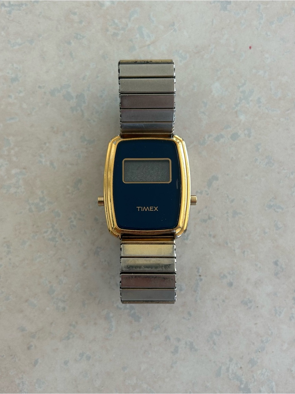 Timex Women's Digital Dress Watch - Navy Dial, Two-Tone Metal Band needs battery